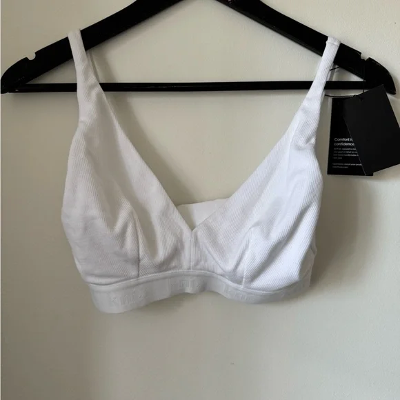 Knix White Ribbed Modal Bralette - Picture 3 of 8
